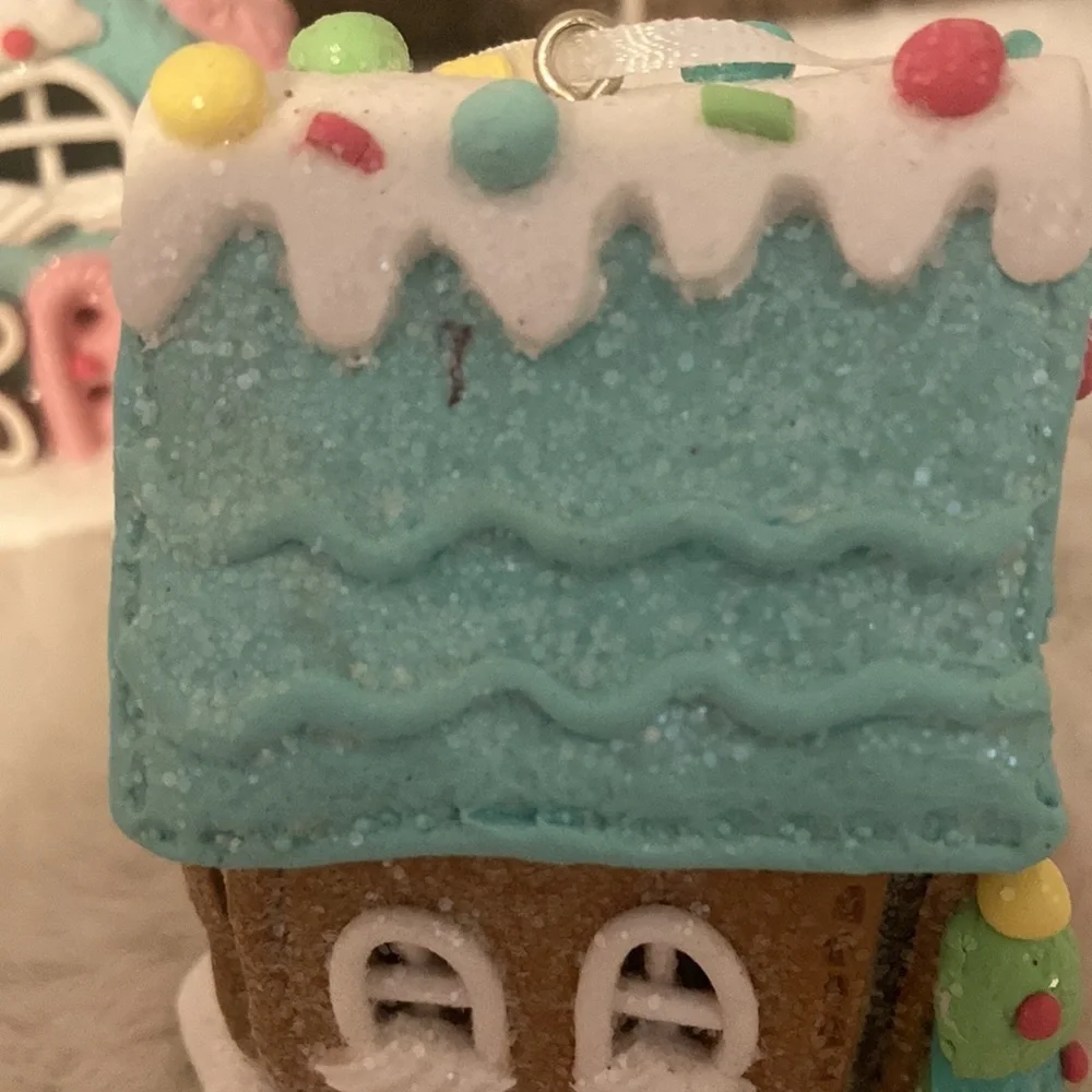 Pastel Gingerbread House Christmas Ornaments